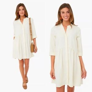 Tuckernuck Ivory Royal Shirt Dress Size Small